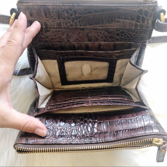 Brahmin Melbourne Mojito Brown Croc Crossbody Bag - Picture 4 of 9